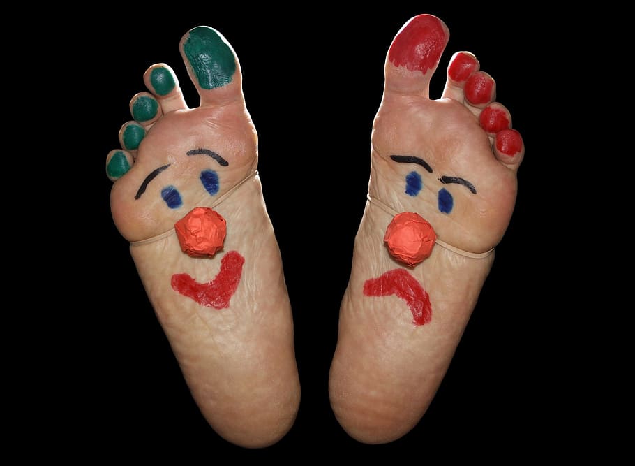 feet clowns, clown, feet, foot, fun, funny, sole, painted, ten, human body part