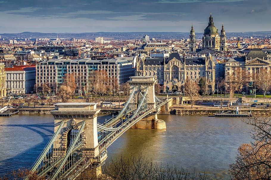 budapest, city, hungary, architecture, danube, river, bridge, the parliament, building, travel