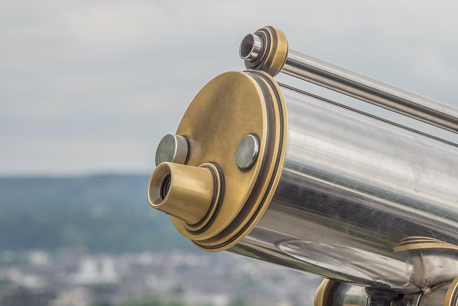 telescope, view, binoculars, distant, distant view, outlook, viewpoint, wide, coins telescope, vision
