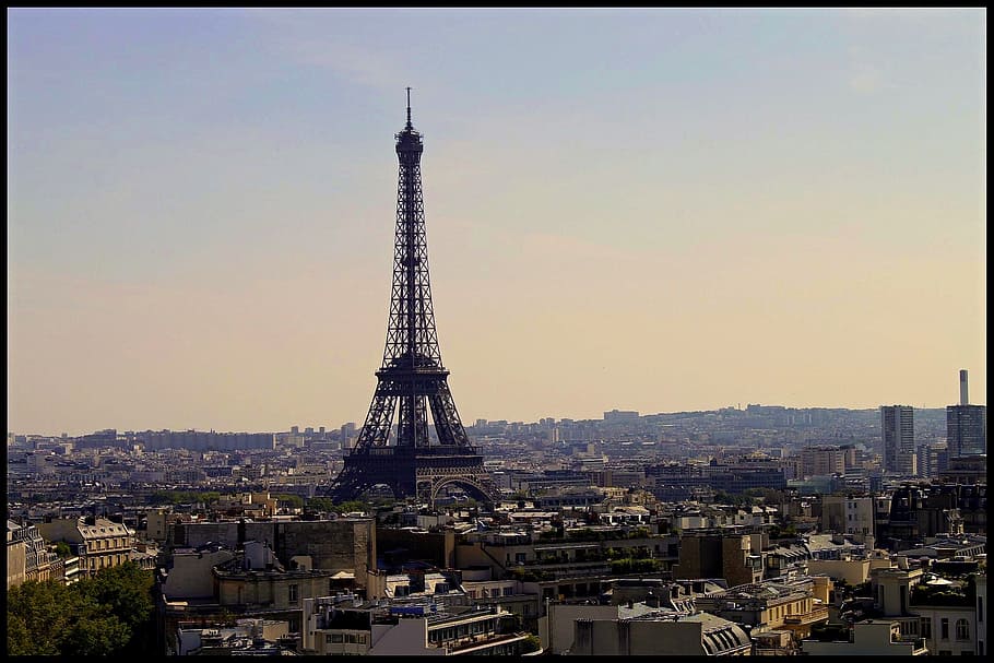 the eiffel tower, france, paris, view, architecture, city, built structure, sky, tower, building exterior