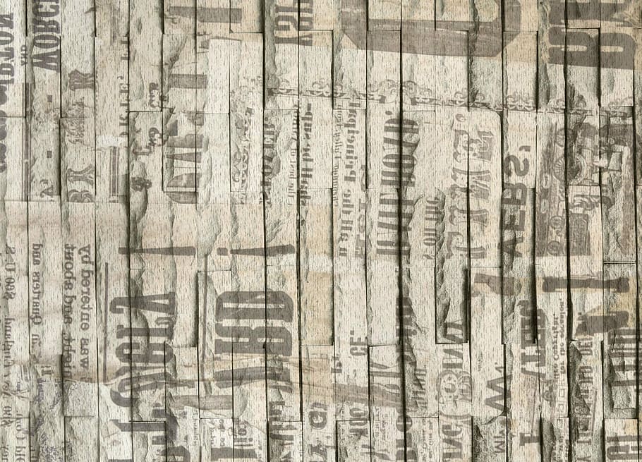 gris, madera, tablero, impresión de texto, fondo, periódico, noticias, papel, pared, pasado de moda