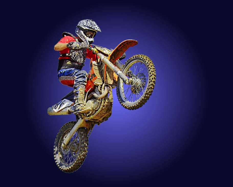 man, riding, off-road, motorcycle, motor, crosser, dirt bike, motocross, stunt, stuntrijder