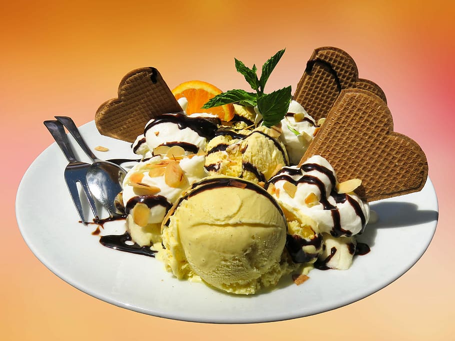 ice cream, whitep, late, eat, ice, food, dessert, chocolate, ice plate, ice cream sundae