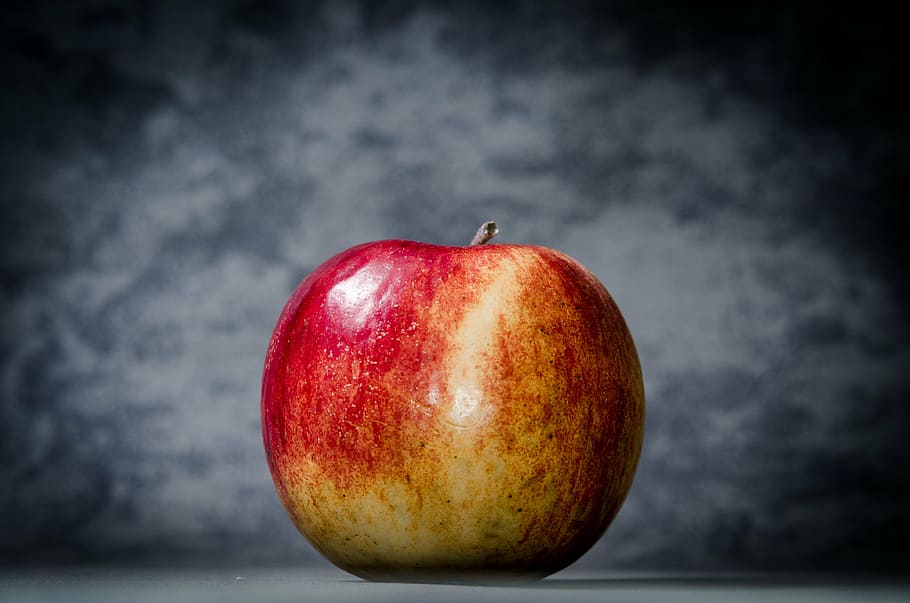 red, apple, gray, background, education, school, knowledge, apples, book, fruit