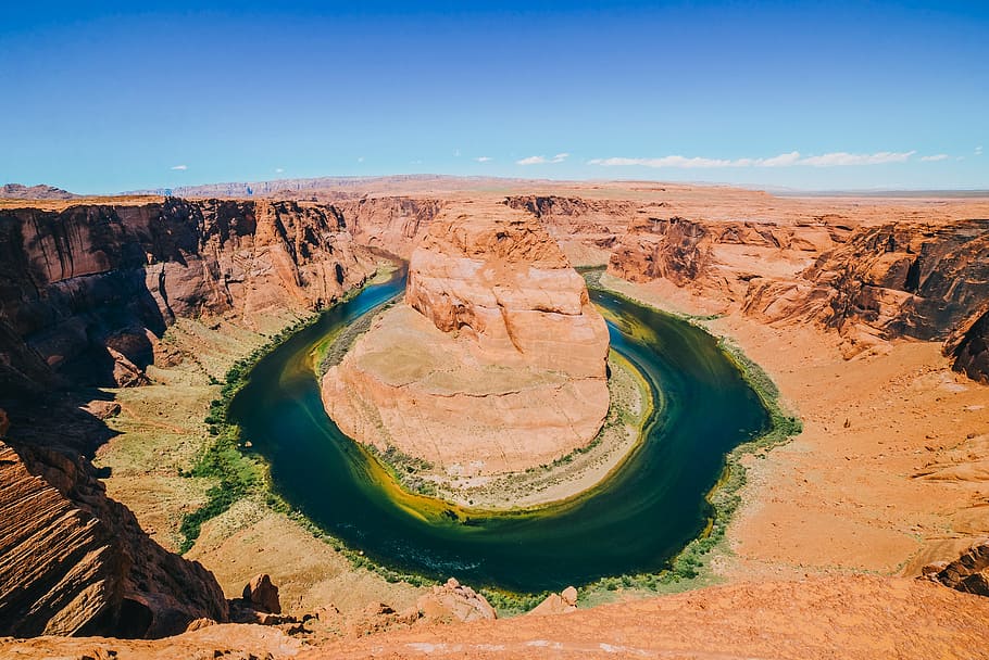 horseshoe bend, arizona, bird, s, eye, view, grand, canyon, arizona, body, water