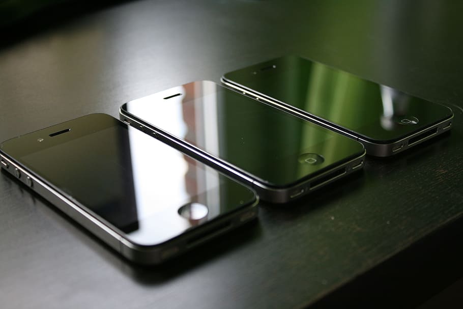 세, 블랙, 아이폰 4 ', 4, 표면, 아이폰, 스마트 폰, 휴대 전화, 아이폰 4, 전화