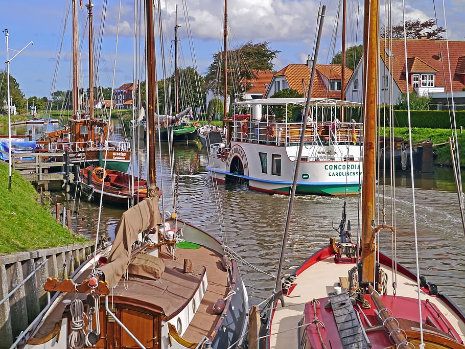 east frisia, carolinensiel, harbour museum, old sailing ships, paddle steamer, excursion ship, harle, harlesiel, picturesque, fishing port