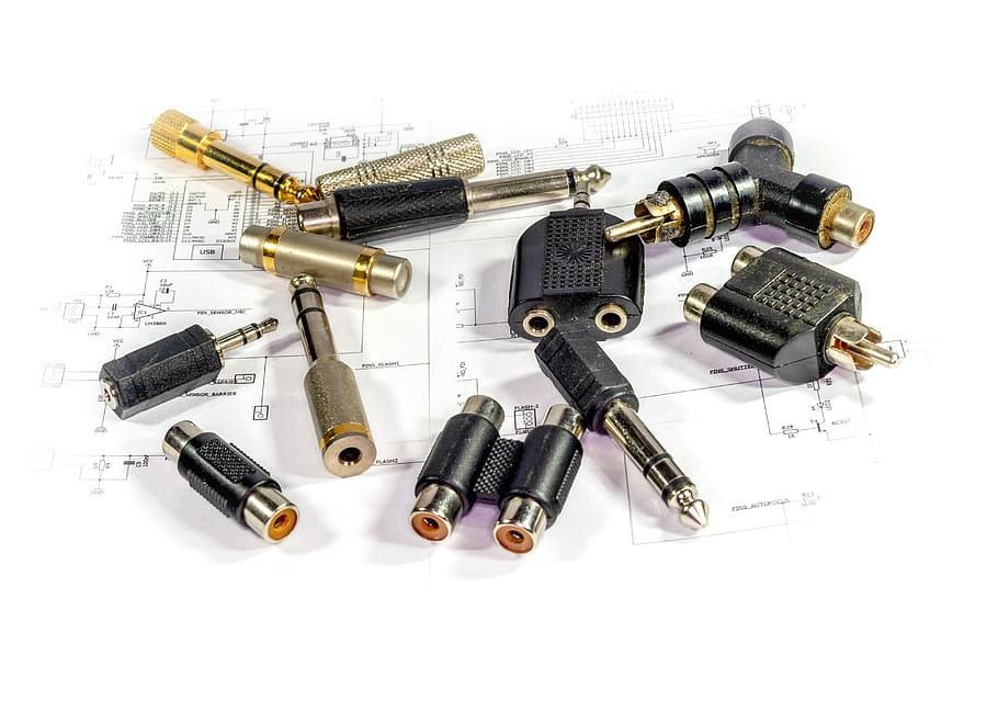 electronic components, plugs, sound, technology, equipment, tonstudio, jack, connection, electric, music