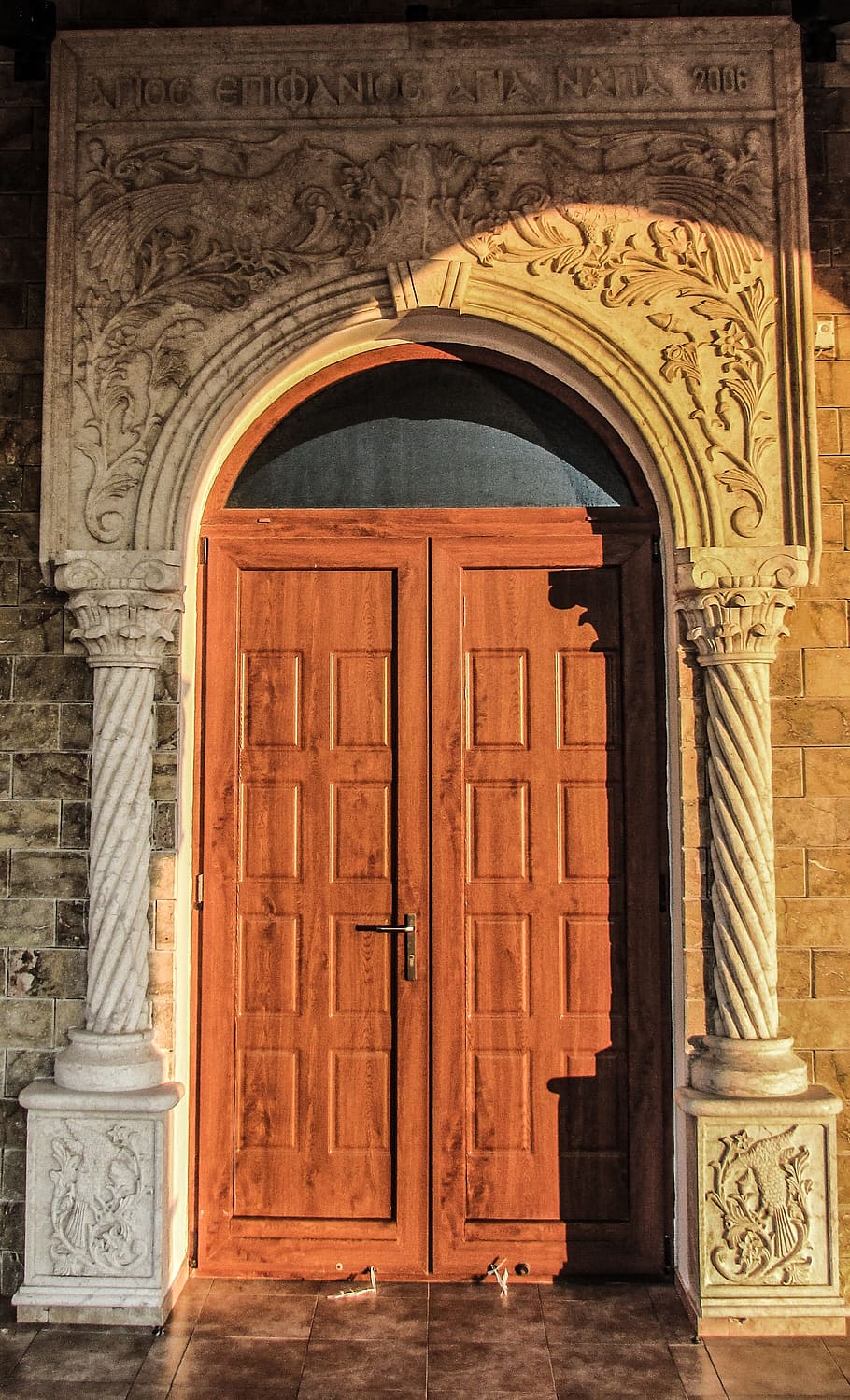 Chipre, Ayia Napa, puerta, ayios epifanios, mármol, arquitectura, entrada, exterior del edificio, arco, fachada