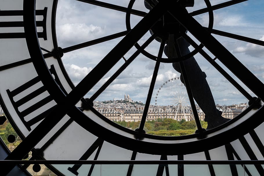 paris, museum, france, orsay, clock, built structure, architecture, sky, cloud - sky, building exterior