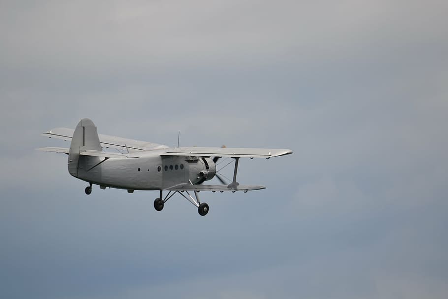 antonov, double decker, propeller plane, aircraft, flyer, oldtimer, airplane, air Vehicle, transportation, flying