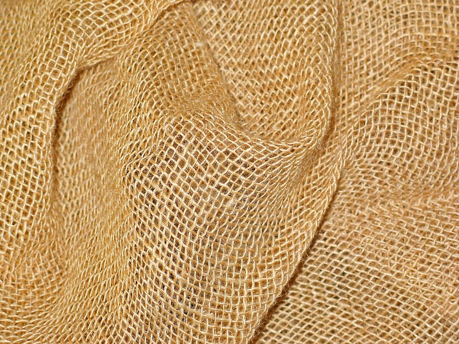 marrón, malla, textil, yute, bolsa de yute, fibras, estructura, cerca, tejido, tela