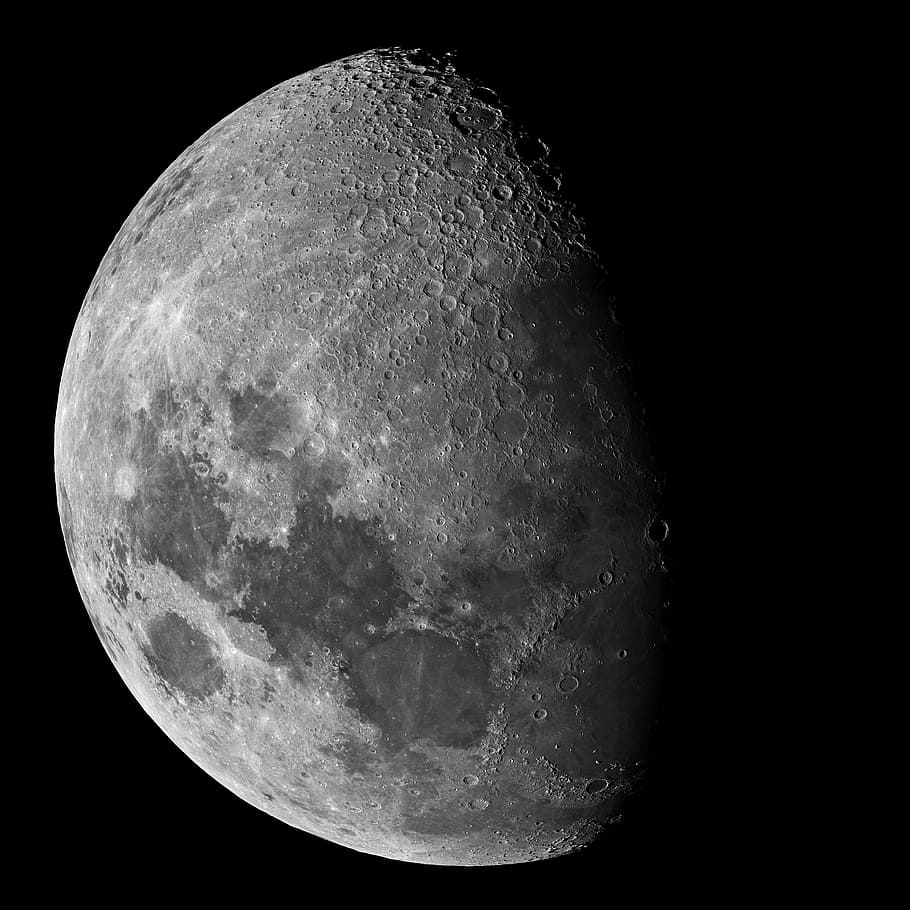 Last night, Waxing Gibbous, Moon, gray and white moon, space, moon surface, night, astronomy, planetary moon, sky