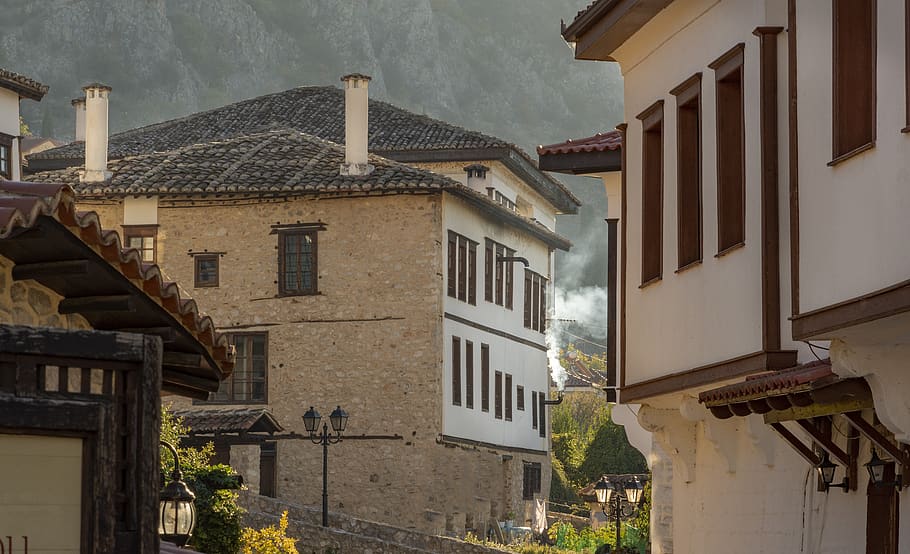 houses, tradtional, kastoria, greece, atmosphere, windows, arhitecture, architecture, building exterior, built structure