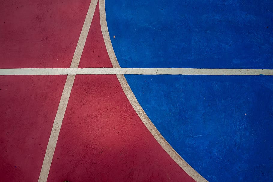 untitled, red, blue, white, textile, basketball, court, outdoor, playground, park, public
