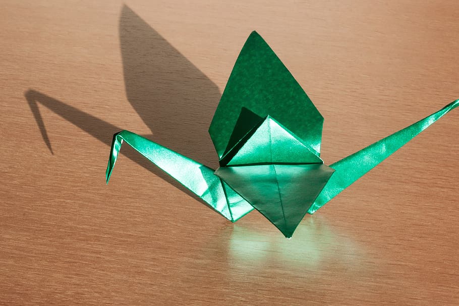 折り紙, 紙の折り畳み, 折り畳み, 3次元, オブジェクト, クレーン, 伝統的に, 幾何学的な体, 構造, 紙の質感