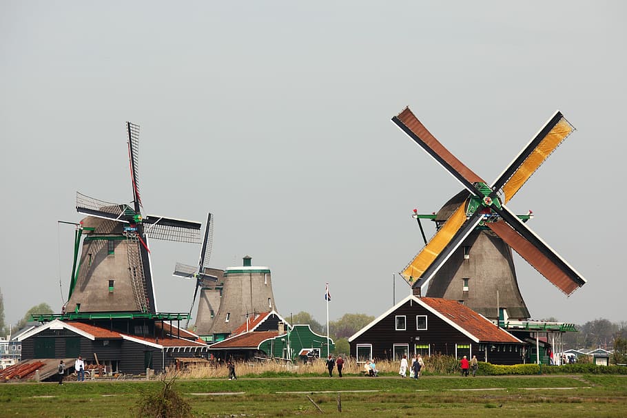 architecture, building, classic, dutch, historic, holland, mill, netherlands, old, power