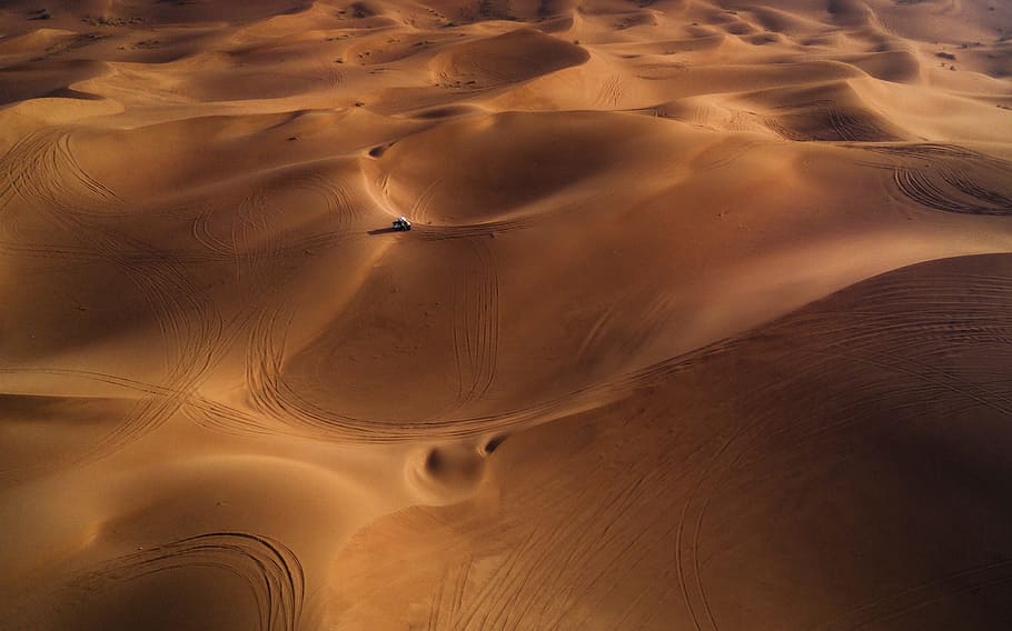 foto de ángulo amplio, dunas de arena, Desierto, Paisaje, Naturaleza, Viajes, verano, natural, zángano, resumen