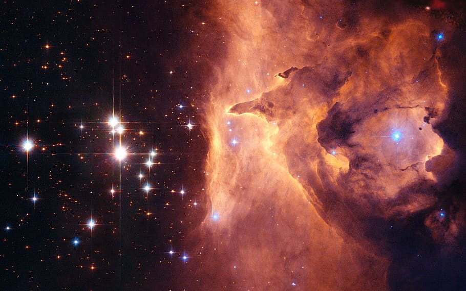 galaxy illustration, galaxy, pismis 24, open sternhaufen, star clusters, emission nebula, ngc 6357, constellation skorpion, starry sky, space