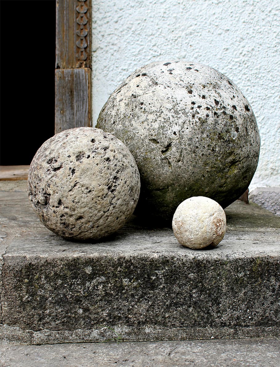 bola batu, batu, bola, roly-poli, patung, seni, sosok batu, batu - Obyek, kerikil, Material batu