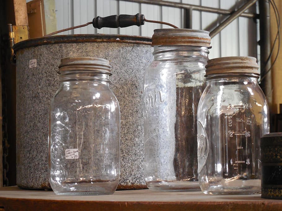 glass, jars, food, container, natural, organic, table, transparent, bottle,  vintage | Pxfuel