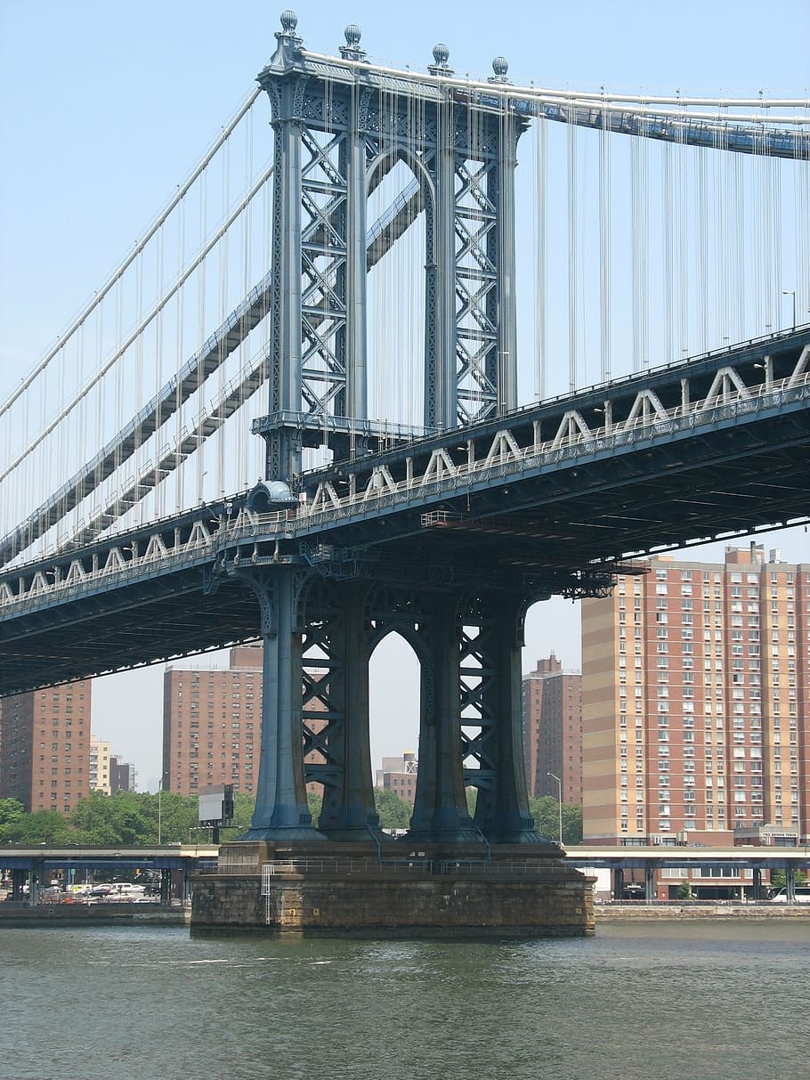 ponte, Brooklyn, Manhattan, rio, urbano, Nova York, metropolitana, manhattan - Nova York, Brooklyn - Nova York, EUA