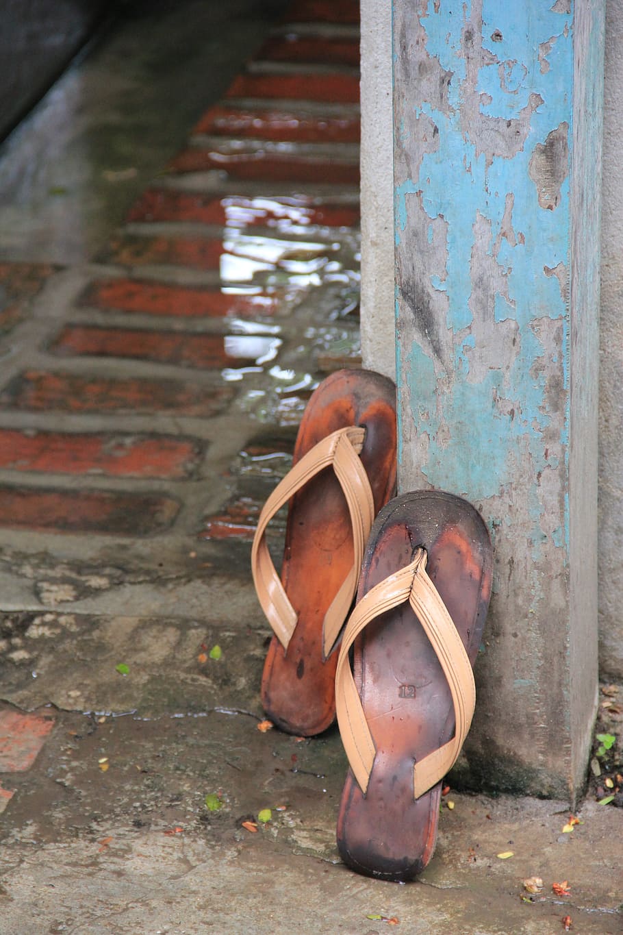 Myanmar, Mandalay, Monastery, Monks, flip flops, buddhism, shoe, sandal, fashion, old