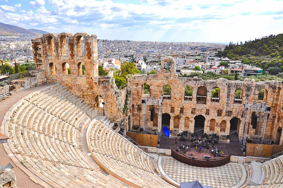 greece, athens, parthenon, acropolis, architecture, built structure, history, ancient, the past, amphitheater