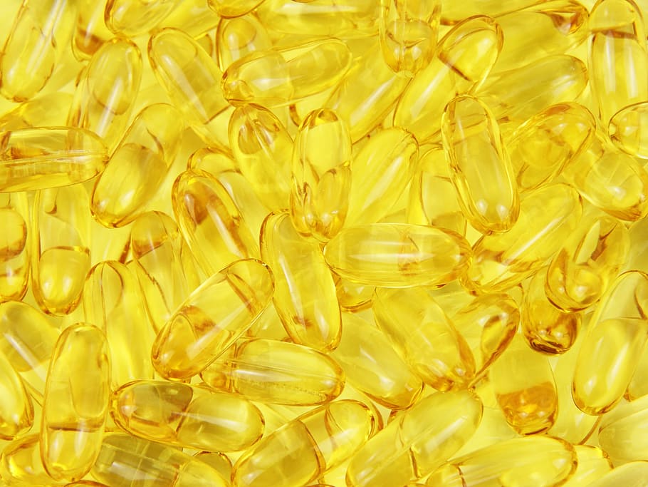 closeup, soft, gels, yellow, jelly, pills, lot, capsule, capsules, cod
