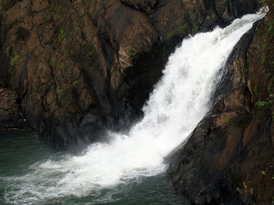 dudhsagar, cascada, dudh sagar, goa, sahyadri, ghats occidentales, india, naturaleza, río, agua