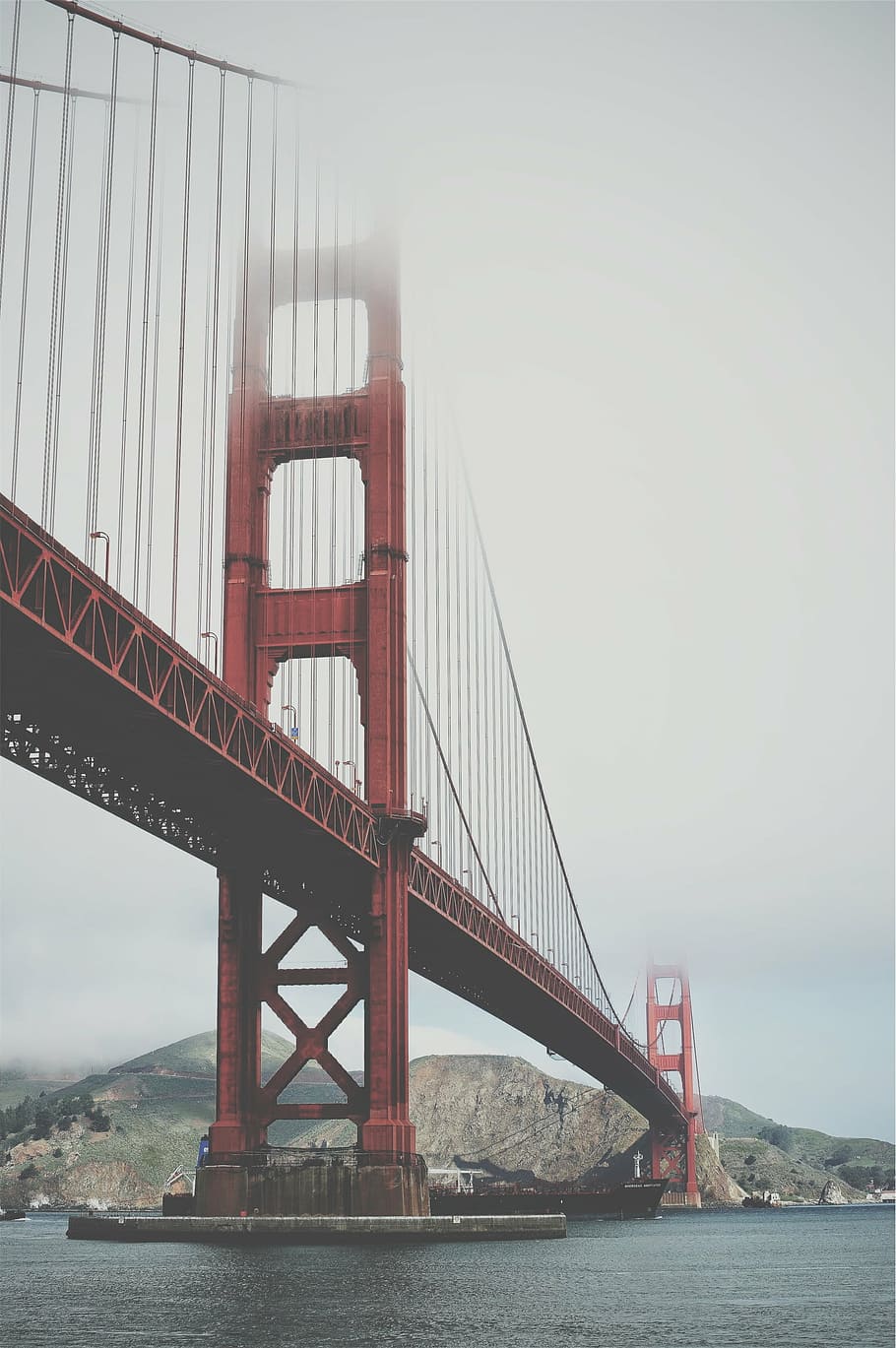 золотой, мост ворот, Сан-Франциско, Калифорния, Коричневый, мост, Мост Золотые Ворота, архитектура, вода, море