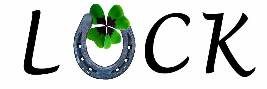 luck illustration, symbol, luck, lucky charm, four leaf clover, horseshoe, greeting, desire, jewelry, luxury