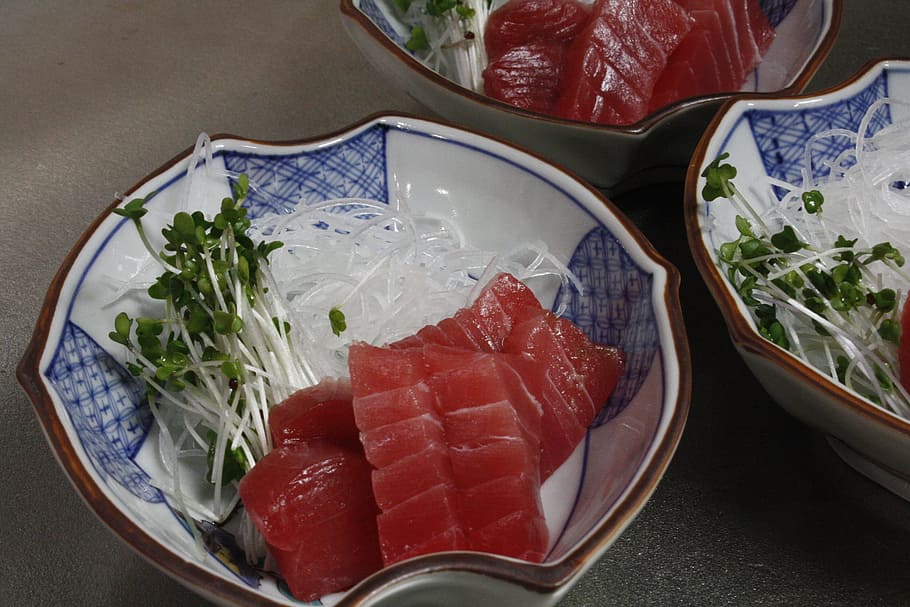 japan, sushi, salmon, food, healthy, japanese, meal, sprouts, traditional, fresh