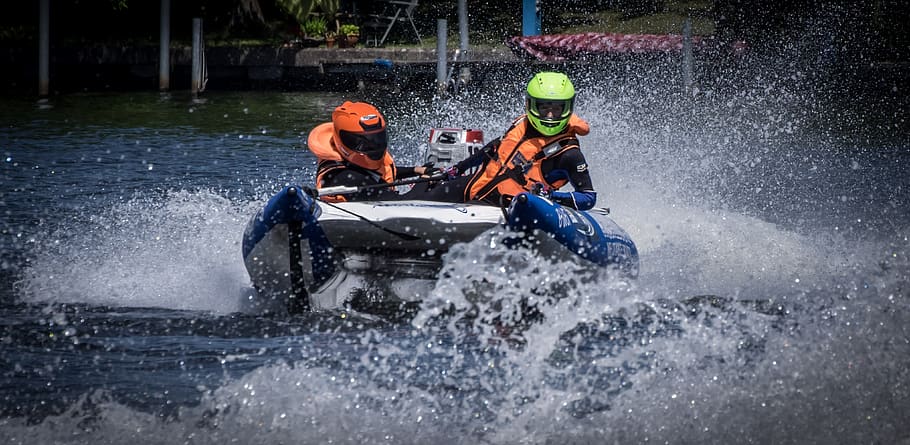 motor boat race, water sports, thundercat, racing, racing boat, powerboat, grünau, summer, speed, competition