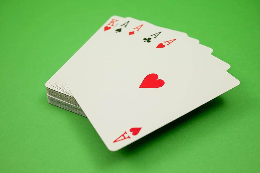 tarjeta, juego, póker, pico, gusanos, karo, de clubes, juegos, casino, corazón