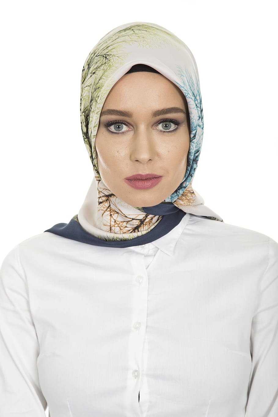 hijab, head cover, hair, scarf, women's, long hair, model, overview, exposure, portrait