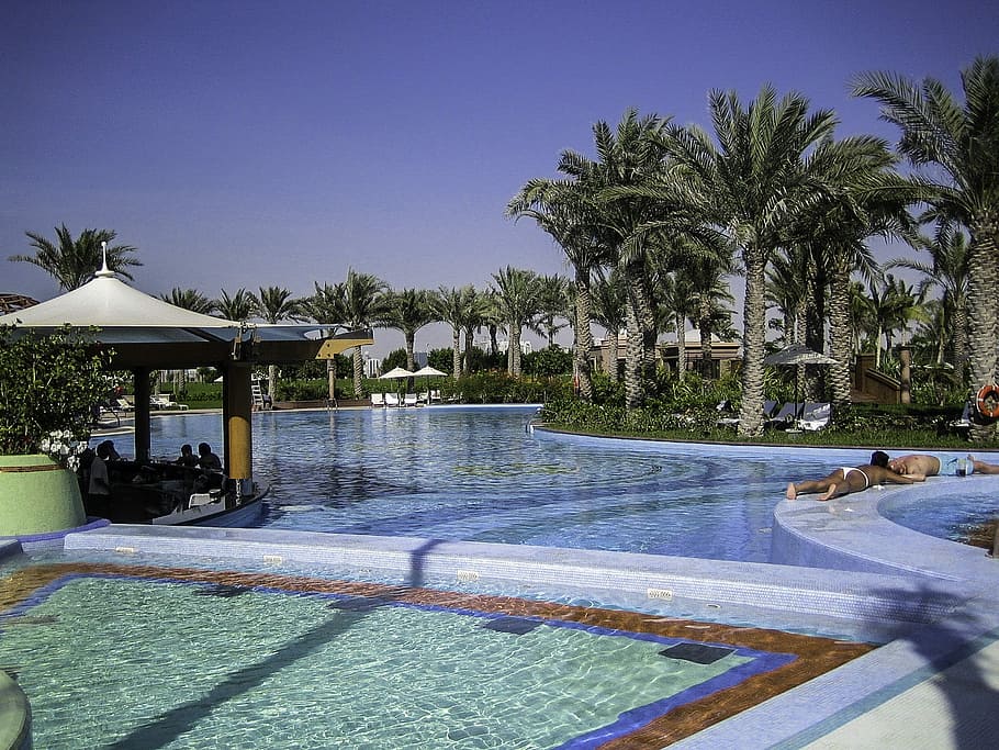 emirat istana, berenang, kolam renang, bersatu, emirat arab, -, istana, Abu Dhabi, Uni Emirat Arab, UEA
