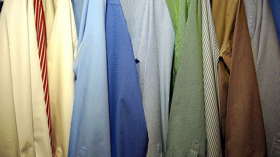 assorted-color pinstriped shirts, shirt, clothing, clothes, textile, design, style, casual, apparel, fashion