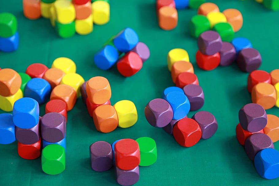 assorted-color, wooden, cube lot, building blocks, colorful, toys, child, play, stones, wood