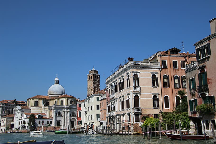Venecia, Italia, agua, exterior del edificio, arquitectura, destinos de viaje, estructura construida, cúpula, religión, cielo
