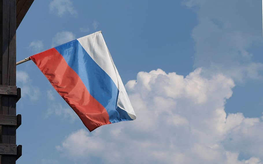 Flag, Russia, Tricolor, Symbol, red blue white, state flag, sky, blue, wind, outdoors
