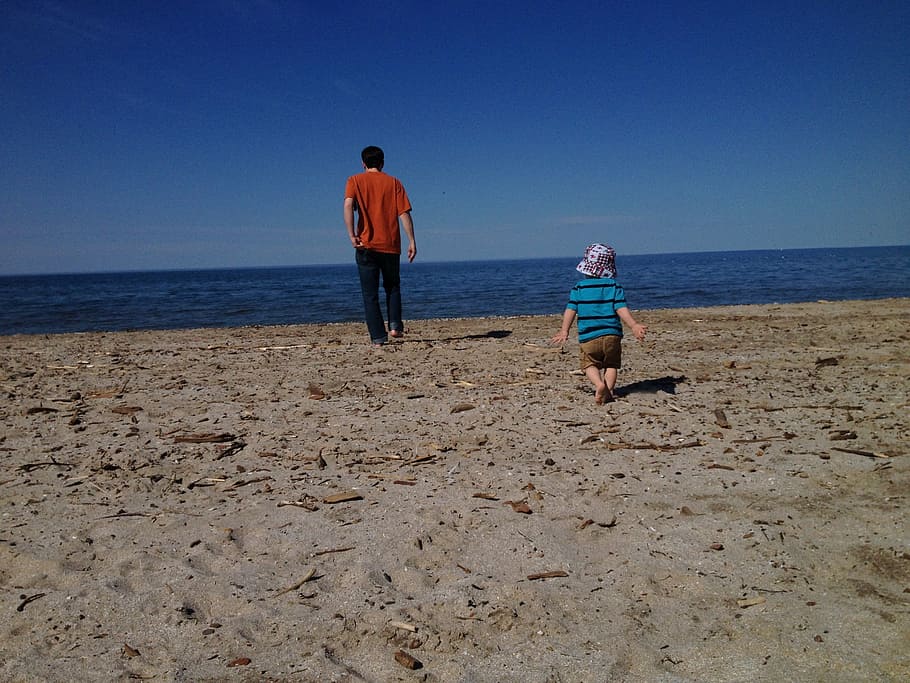 playa, padre, hijo, familia, juntos, infancia, mar, padre e hijo, al aire  libre, correr | Pxfuel