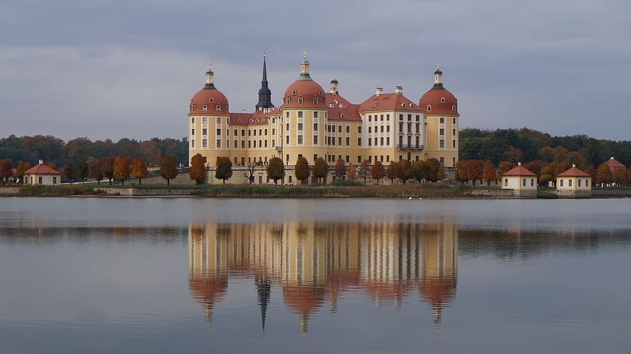 Moritz, Castle, Saxony, Mirroring, moritz castle, fairy tales, barockschloss, architecture, building exterior, reflection