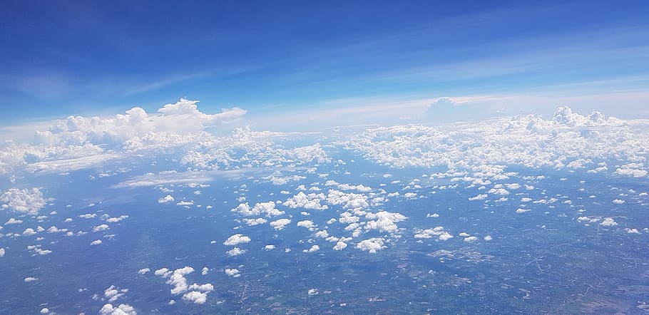 空 雲 地平線 明るい 天国 雲 空 青 空撮 自然 自然の美しさ Pxfuel