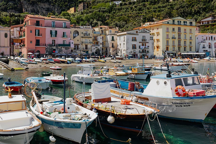 Italia, Eropa, biaya, amalfi, perjalanan, campania, Laut Tyrrhenian, Sorrento, kapal laut, angkutan