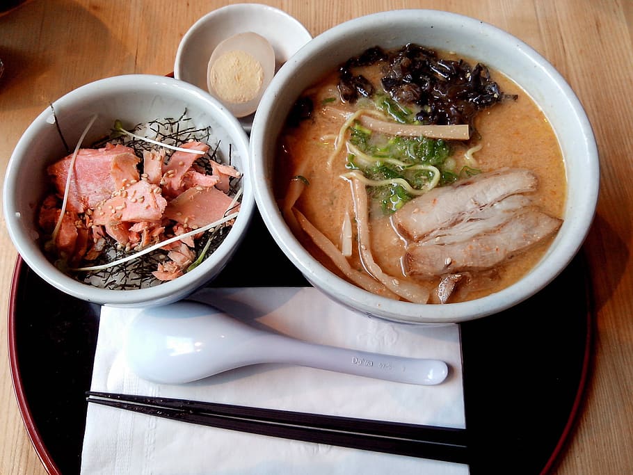 Food, Japan, Japanese, Ramen, bowl, food and drink, meat, soup, indoors, freshness
