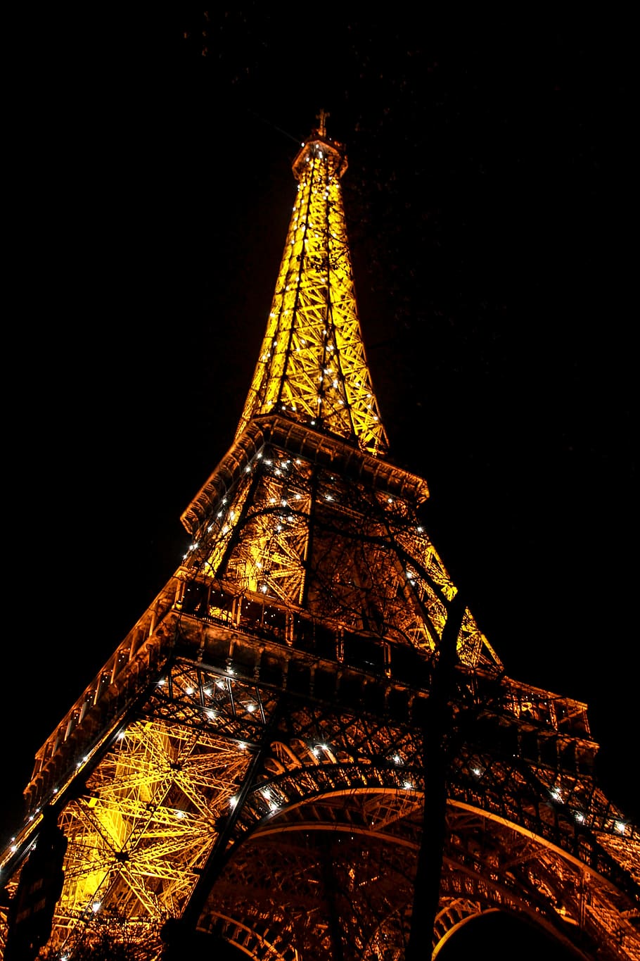 Eiffel Tower, At Night, Paris, France, paris, france, lighting, places of interest, tourism, lights, romantic
