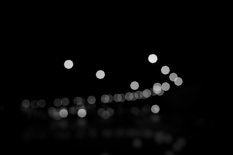 time lapse photography, street lamp posts, bokeh, style, effect, camera, 50 mm, black and white, background, blur
