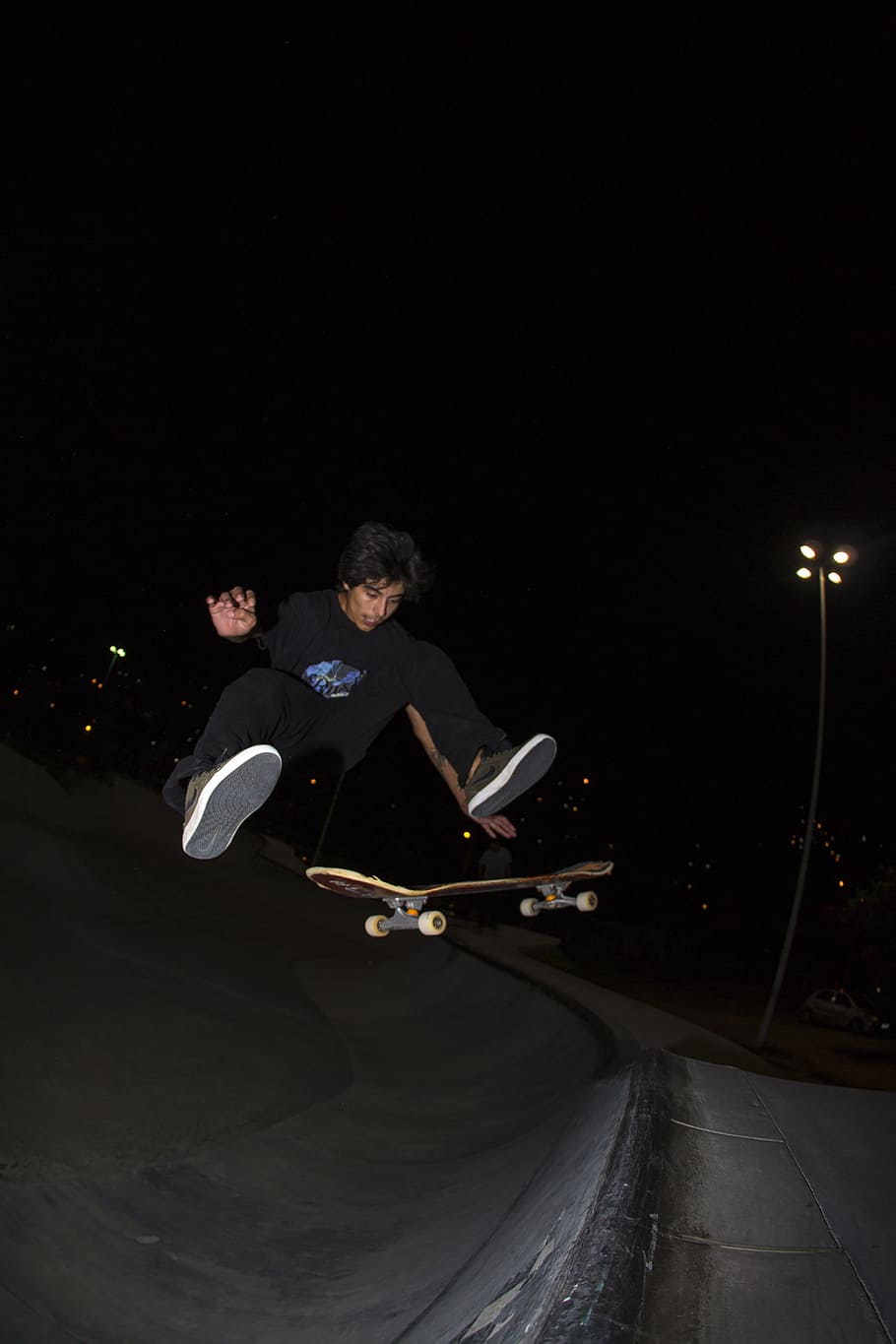 skateboard, extreme sport, florianopolis, night, one person, skill, full length, leisure activity, sport, skateboard park