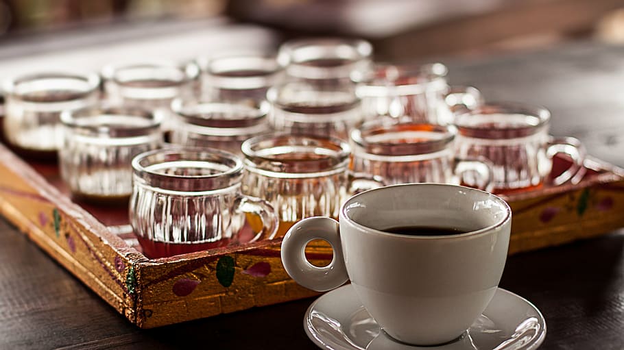 taza de té de cerámica blanca, luwak, café, café para gatos, muestra de café, bali, indonesia, vacaciones, muestra, bebida de café